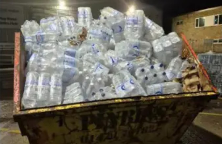 Packs Of Bottled Water Thrown Away By South East Water
